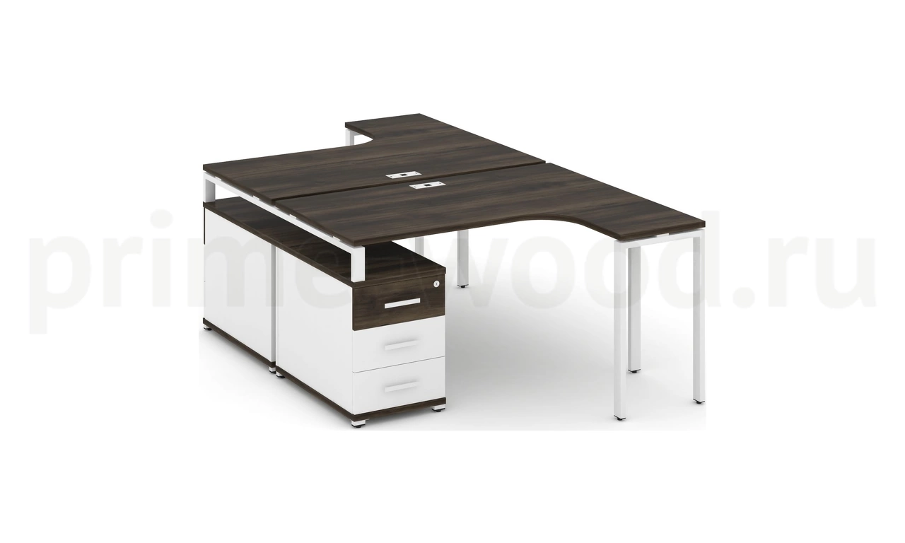 Рабочая станция с двойной опорной тумбой CN.DSA-301 B/W - фото 10